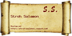 Stroh Salamon névjegykártya